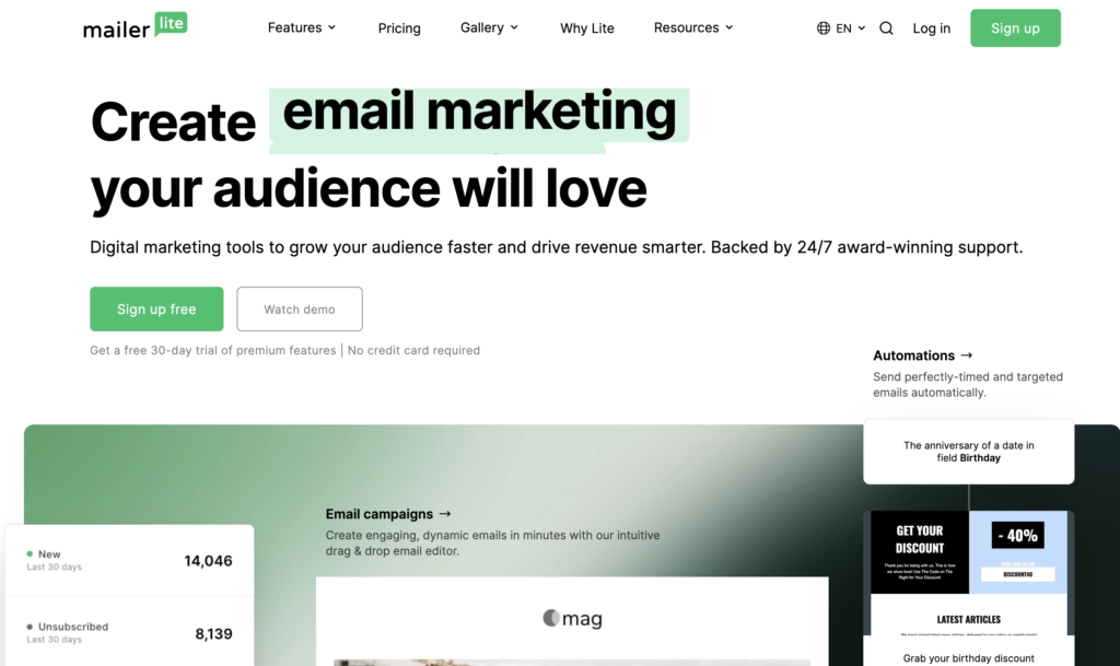 MailerLite vs ActiveCampaign - Which is the Best Email Marketing Tool 2023 ? 7 MailerLite User Interface