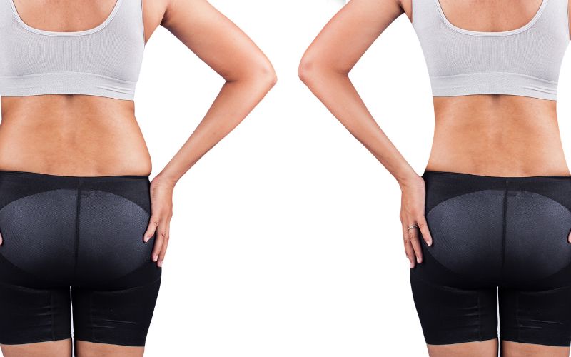 The Role of Hydration in Menopause Weight Loss 4 Before and after picture showing a reduction in bloating due to better hydration : The Role of Hydration in Menopause Weight Loss